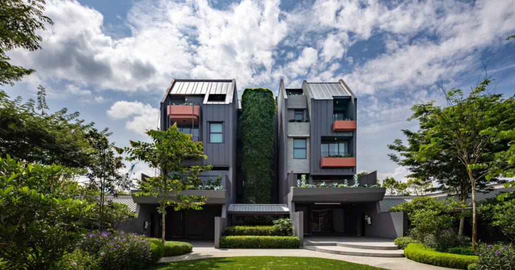 Showflats of Bukit Sembawang’s latest phase of the Pollen Collection II landed housing development, located off Ang Mo Kio Avenue 5 and launched in early December 2025 (Photo: Samuel Isaac Chua/EdgeProp Singapore)